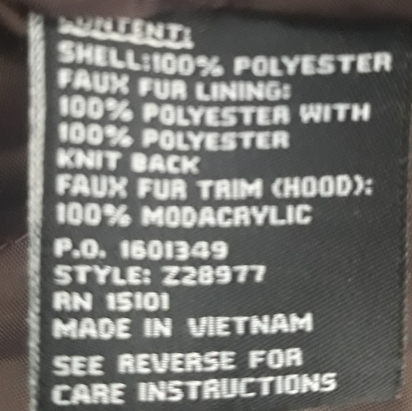 Jones New York Brown Satin Faux Fur Hooded Coat- Size 1X - Picture 7 of 12